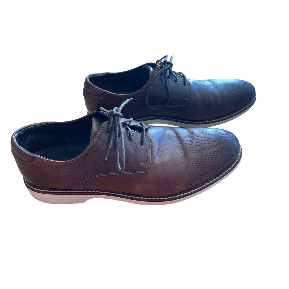 Johnston & Murphy Brown Perforated Leather Oxford Dress Shoes Mens 11 59-1624